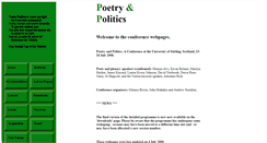 Desktop Screenshot of poetryandpolitics.stir.ac.uk